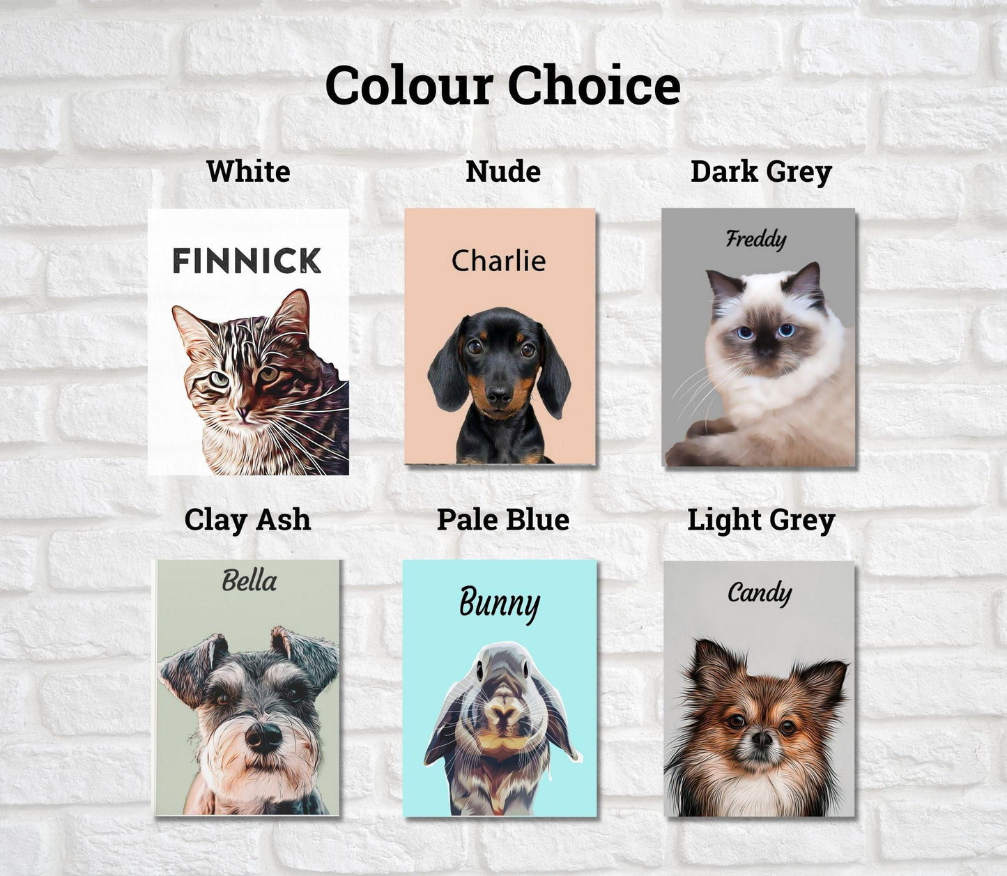 Personalised contemporary pet portrait — unique custom digital gift for pet lovers and animal lovers