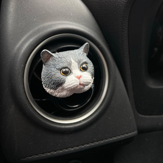 Custom cat face car air freshener — personalised gift for pet lovers