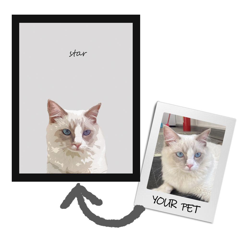 Modern pet portrait in contemporary style — custom digital artwork by CustoGift