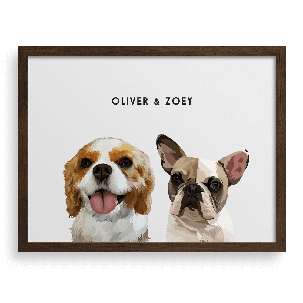 Artist creating custom contemporary pet portrait — handmade digital illustration from your photo