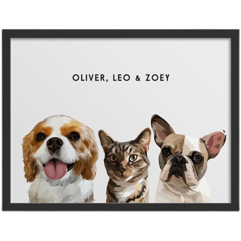 Pet photo transformed into contemporary portrait art — custom personalised digital gift